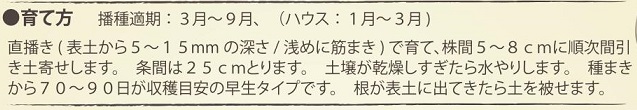 有機種子ニンジンナンテス作型
